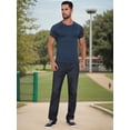 thumbnail image 5 of DARING DIVA Men's Workout Stretch Crew Neck Short Sleeve T-Shirt M Dark Blue, 5 of 7