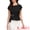 Black, variant on DARING DIVA Women's Cap Sleeve Crew Neck Buckle Tunic Business Top XS Black