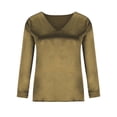thumbnail image 5 of LYXSSBYX Women Long Sleeve Dress Hot Sale Clearance Women's Satin Socket V-Neck Solid-color Commute Long Sleeve Blouses Shirt Tops, 5 of 8