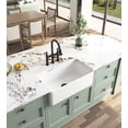 thumbnail image 3 of Izzovium White Farmhouse Sink 30x18x10 Inch Deep Apron Front Ceramic Kitchen Sink, Undermount Single Basin, Rustproof & Scratch-Resistant, Vintage Design, 3 of 5