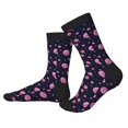 thumbnail image 2 of Xecao Pink Planets And Stars Print Crew Socks for Men and Women, Men's Soft Moisture-wicking Sock, 2 of 7