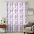 thumbnail image 3 of Purple Gray Botanical Sheer Curtains 45 Inch Length, Light Filtering Voile Curtain Panel, Pastoral Spring Summer Leaf Aesthetics Rod Pocket Drapes Window Treatments for Living Room Bedroom 52"x45", 3 of 9