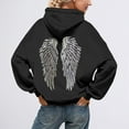 thumbnail image 2 of larppty Sequin Hoodies for Women Sparkly Wing Long Sleeve Hoodie Y2K Graphic Casual Pullover Sweatshirt (Black, XXL), 2 of 8
