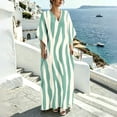 thumbnail image 7 of HAPIMO V Neck Print Batwing Sleeve Kaftan Maxi Dress Women Casual Dress for Beach Mint Green XL, 7 of 7