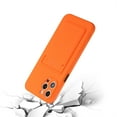 thumbnail image 3 of for iPhone 15 Plus Case with Credit Card Holder Slot TPU Soft Silicone Scratch-Resistant Slim Wallet Case Protective Cover for iPhone 15 Plus, Orange, 3 of 5