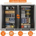 thumbnail image 2 of Metal Garage Storage Cabinet with Wheels and Pegboard, 71×32×16 Inch Lockable Cabinet with 5 Adjustable Shelves, 2 of 7