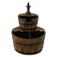 thumbnail image 4 of Westcharm 3 Gallons Cascading Water Fountain for Outdoor Outside Patio Yard | Decorative 2-Tier Wood Wine Barrel Fountain with Adjustable Pump | 23" Tall Garden Waterfall Fountain, 4 of 8