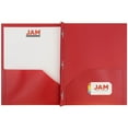 thumbnail image 3 of JAM Paper Plastic 2 Pocket School POP Folders with Metal Prongs Fastener Clasps, Red, Bulk 96/Pack, 3 of 5