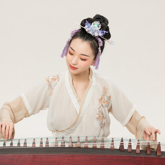 Niceauty 2Pcs Hair Decorations for Women Chinese Style Hair Clip Retro Violet Acrylic Hair Accessory Dances