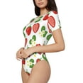thumbnail image 2 of Naloa Strawberry Women's Short-Sleeved Onesie, One-Piece Swimsuit for Parties, dates, clubs - XX-Large, 2 of 9