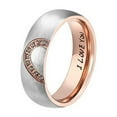 thumbnail image 3 of Xihbxyly Joyería de Acero Inoxidable, Diseño de Medio Corazón de Melocotón, Elegante Acabado En Negro y Oro Rosa, Tallas Estándar de Ee. Uu. 6-10, Perfecta para Parejas, Regalo Ideal para Aniversario, 3 of 3