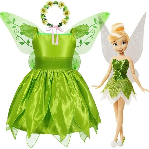 Disfraz de campanita para ninas disfraz de Halloween para ninos vestido de fantasia de campanilla verde disfraz de princesa de hadas fiesta de carnaval 2 10Y4Y Tag 120 Gao Jinjia LED Walmart en