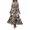 Brown Flower, variant on Women's Printed Surplice Long Sleeve Maxi Dress 100% Polyester Fabric for Flattering Silhouette and Everyday Wear
