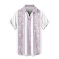 thumbnail image 5 of Mens Tops Plus Size Short Sleeve Lapel Button Up Solid Color Casual Summer Shirt Purple S, 5 of 6