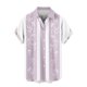 thumbnail image 5 of Blusa y camisa de manga corta con cuello vuelto Camisa casual para hombre Camisa de bolos vintage de manga corta Camisas de verano de playa cubana Camisa con botones Blusa para hombre Poliéster, 5 of 6