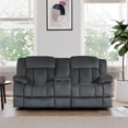 thumbnail image 5 of Lexicon Laurelton Microfiber Double Glider Reclining Love Seat in Charcoal, 5 of 11