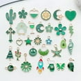thumbnail image 3 of U8MO 10pcs green Enamel Charms Pendant For DIY Jewelry Making Handmade 30 Options-10pcs Cross 14x25mm, 3 of 9
