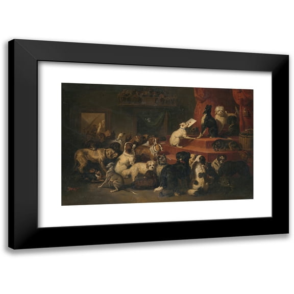 Bernard te Gempt 14x11 Black Modern Framed Museum Art Print Titled - The Dog Request (1854)