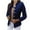 Navy, variant on Jiyugala Women's Overcoat Casual Slim Top Button Long Sleeve Stand Collar Solid Business Jacket Trendy Office Short Coat