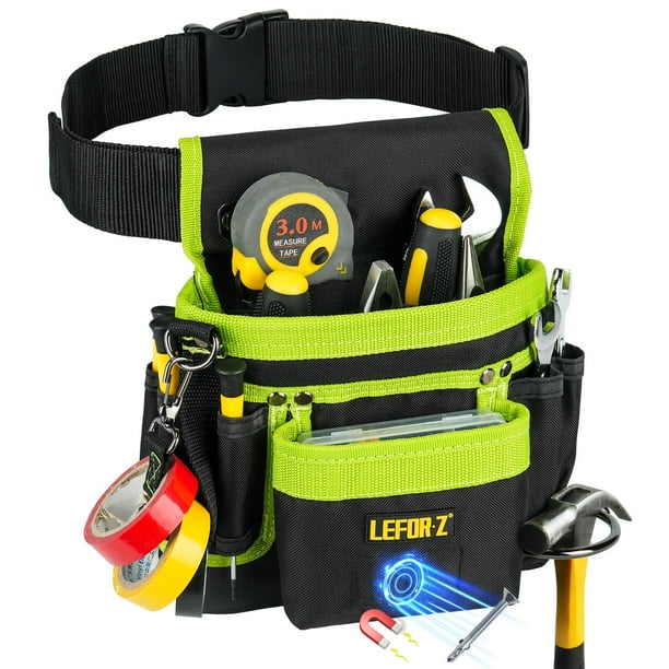 Cinturón de herramientas LEFOR·Z, bolsa magnética para herramientas, 14 bolsillos, para hombre