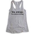 thumbnail image 1 of Go Away I'm Introverting Tank Top, Ladies Racerback Tank Top, Awkward Tank, Introvert Tank, Heather Gray, Medium, 1 of 3