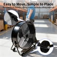 thumbnail image 4 of Industrial Drum Fan 30", High Velocity, 8520 CFM, 3-Speed, Heavy Duty Metal Fan for Commercial, Factory(Black), 4 of 7