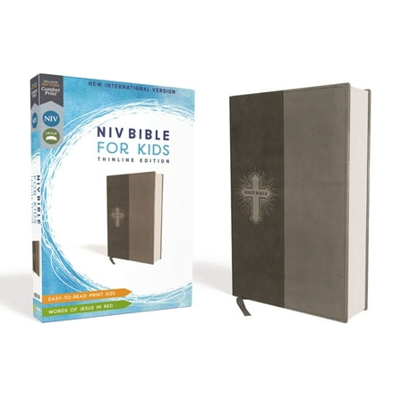 Niv, Bible for Kids, Leathersoft, Gray, Red Letter, Comfort Print: Thinline Edition, (Hardcover)