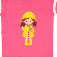thumbnail image 4 of Inktastic Girl With Brown Hair, Yellow Raincoat, Frog Girls Baby Bodysuit, 4 of 5