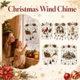 thumbnail image 6 of Vintage Christmas Santa Sleigh Reindeer Suncatcher Wind Chime, Stained Glass Style Crystal Teardrop Hanging Ornament, Poinsettia Snowflake Window Wall Hanging Decor for Xmas Holiday Home Front Door, 6 of 6