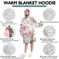 thumbnail image 5 of Wearable Oversized Blanket,Pioneer Flower Floral Print Pattern Wearable Blanket Hoodie for Adults,Cozy Hooded Blankets with Super Pockets,Super Warm Fuzzy Pullover for Women & Men, 5 of 6