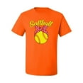 thumbnail image 2 of Wild Bobby, Cute Ribbon Bow Softball Mom Gift, Mother's Day, Men Graphic T-Shirt, Orange, Small, 2 of 3