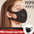 thumbnail image 1 of 1/2/3/4/5 Pcs Reusable Sponge Face Mask Dust-proof Haze Breathing Valve Masks Protection 3D Ear Hanging Windproof, 1 of 12