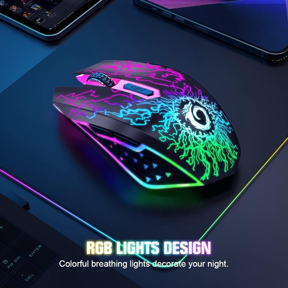 VersionTech Wireless Gaming Mouse RGB LED, Rechargeable photo 2