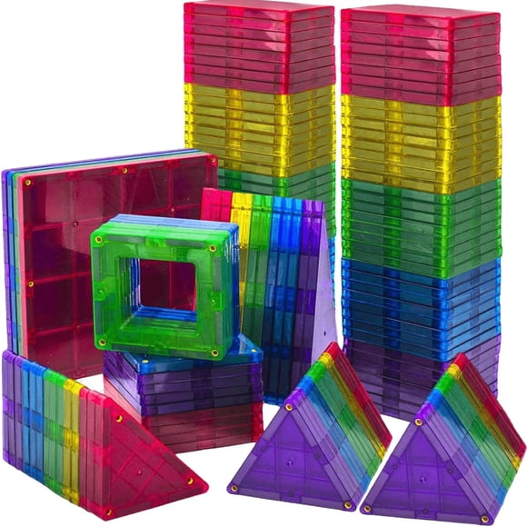 Blocs de Construction à Tuiles Magnétiques - Ensemble Avancé de 113 Pcs - Jouets STIM pour Garçons et Filles de 3+ Ans - Aimants les Plus Puissants - Comprend 13