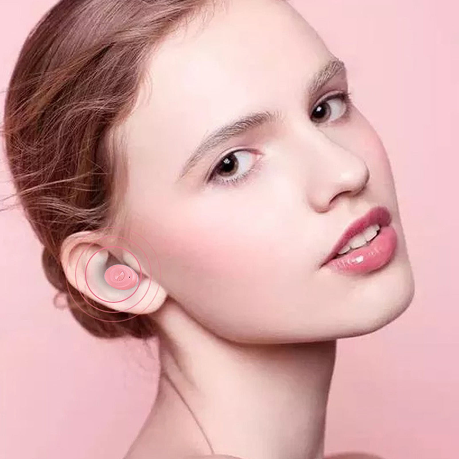 Wireless Earbuds, Bluetooth Earbuds Headphones Bass Stereo, IPX7 Waterproof Ear Buds with Mic LED Display, in Ear Earphones, 78H Playtime for Smartphone Laptop Pad Sports Workout,Pink