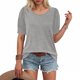 thumbnail image 1 of Ounisa Womens 2025 Summer Sweater Top Short Sleeve Blouses Dressy Casual Shirts Business Tops Cute Vacation Tunic, 1 of 7