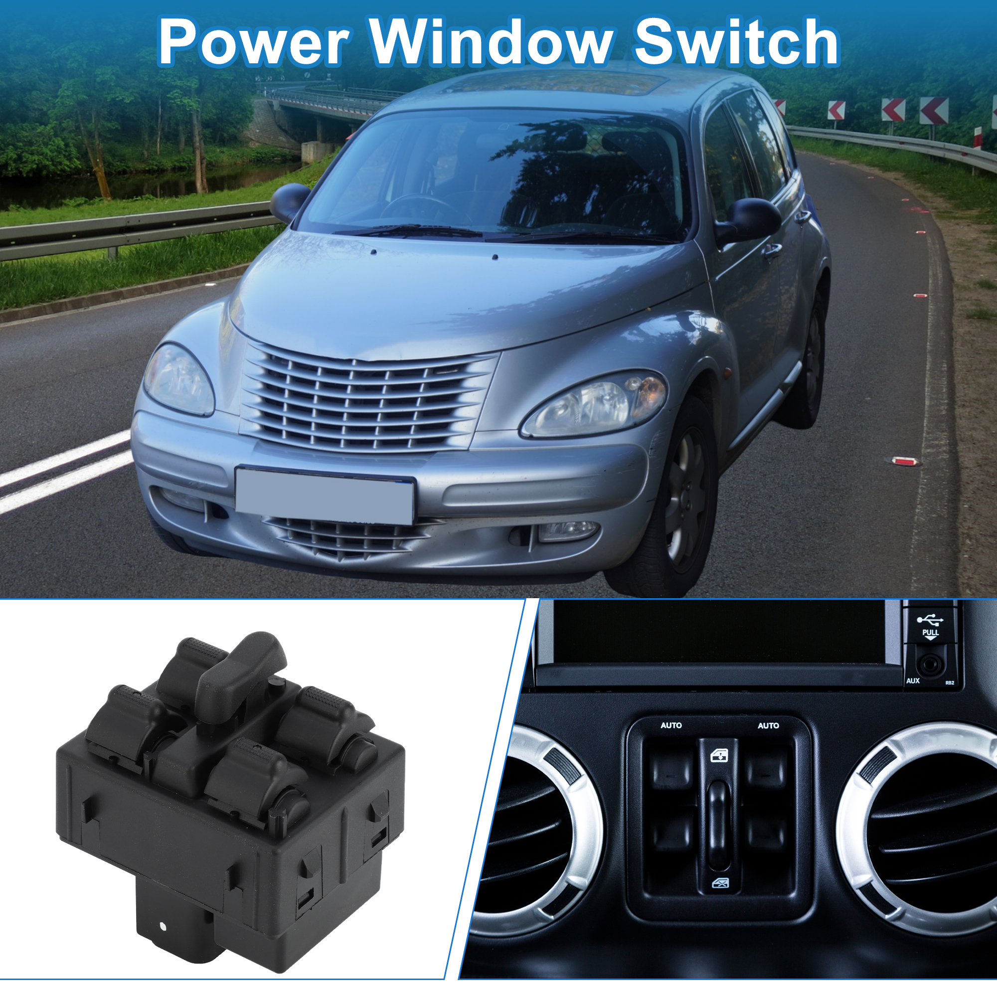 Unique Bargains Durable Power Window Switch for Chrysler PT Cruiser 2006-2009 Black
