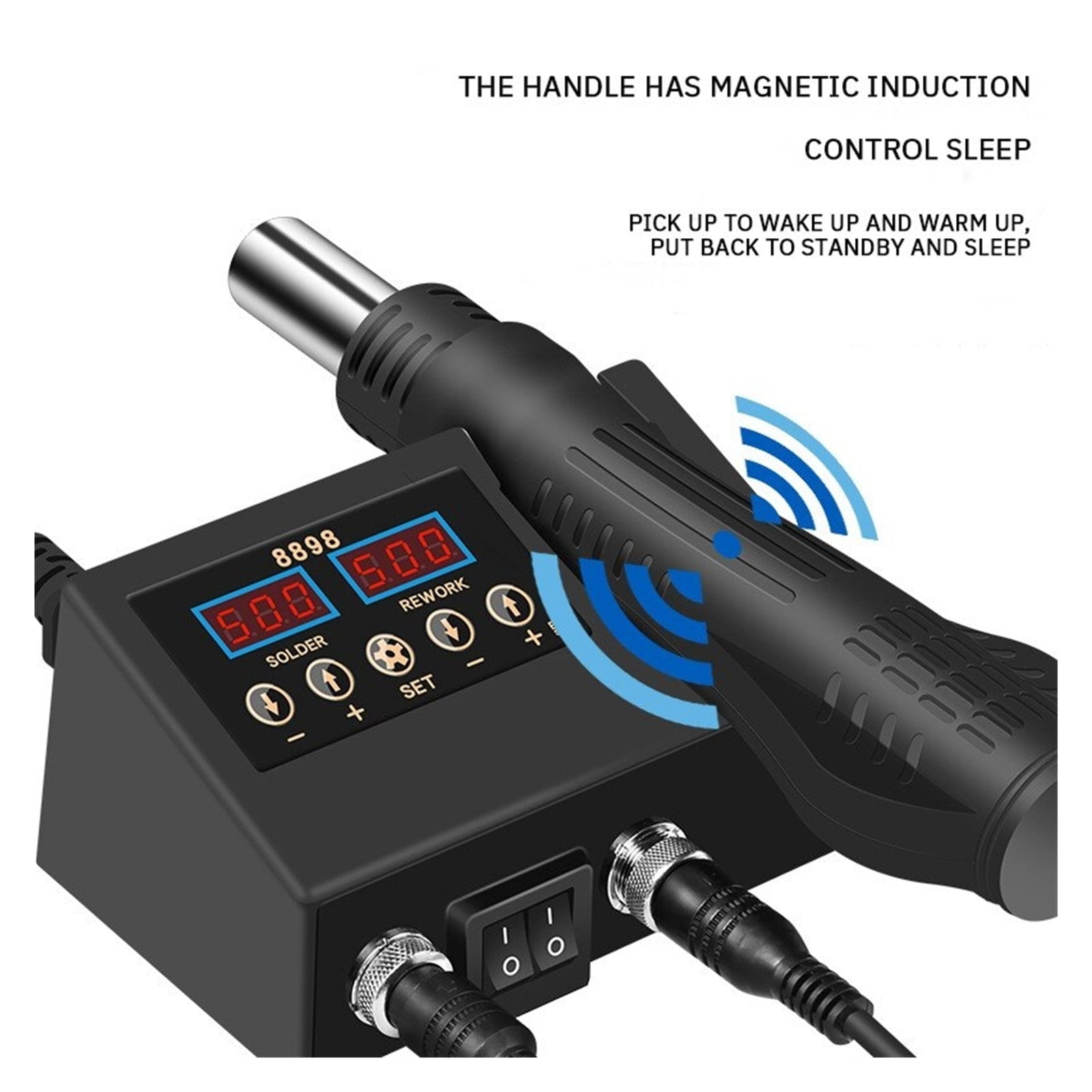 Welding Station Heat Gun Electric Soldering Iron Dual Digital Display Two In One Welding Station Welding Maintenance Tool Combination ,High Temperature Resistant
