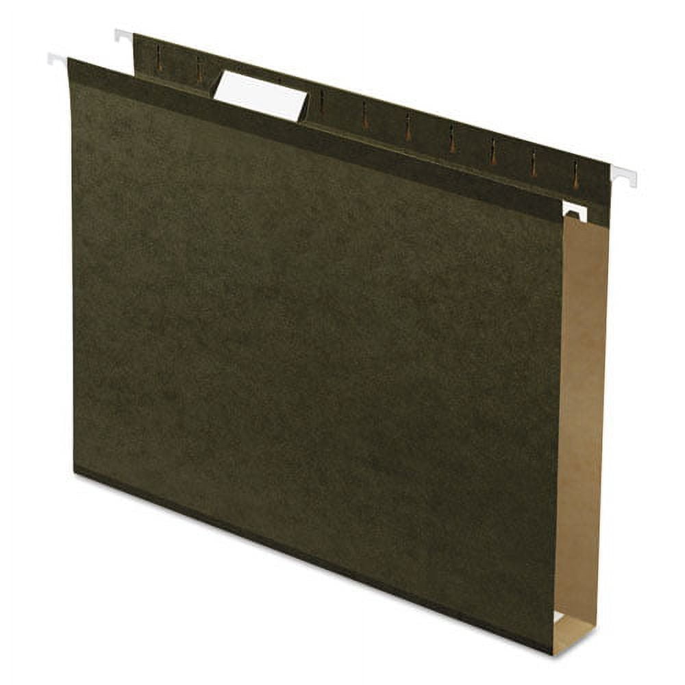 "Extra Capacity Reinforced Hanging File Folders With Box Bottom, Letter Size, 1/5-Cut Tab, Standard Green, 25/box | Bundle of 5 Boxes"