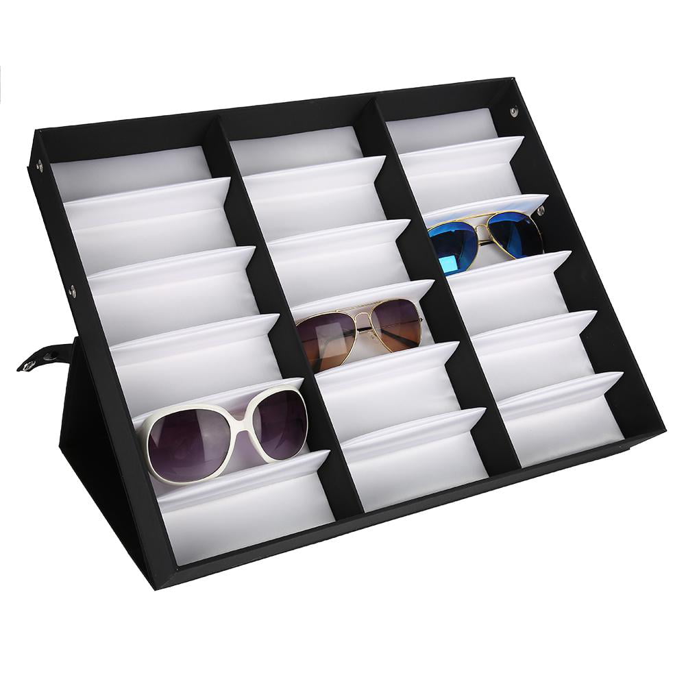 Jewelry Sunglasses Showcase Glasses Display Box Storage Organizer 18 Lattice 