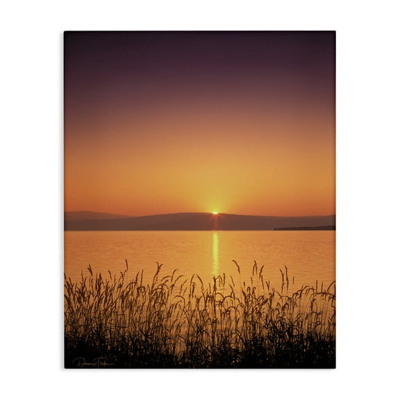 Stupell Industries Deep Orange Sunset Landscape Photography Gallery Wrapped Canvas Art Print Wall Art, 16 x 20