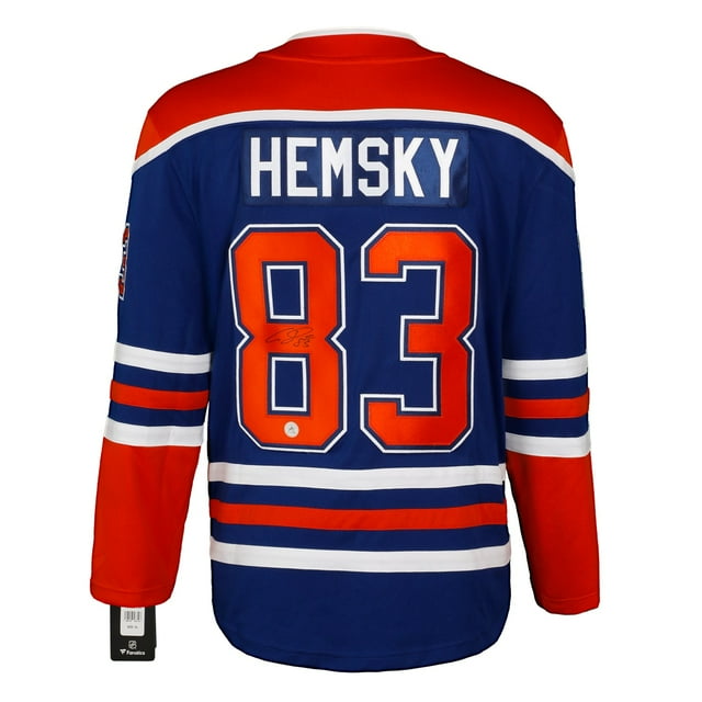 Chandail Breakaway des Blue Fanatics des Oilers d'Edmonton Signé par Ales Hmsky