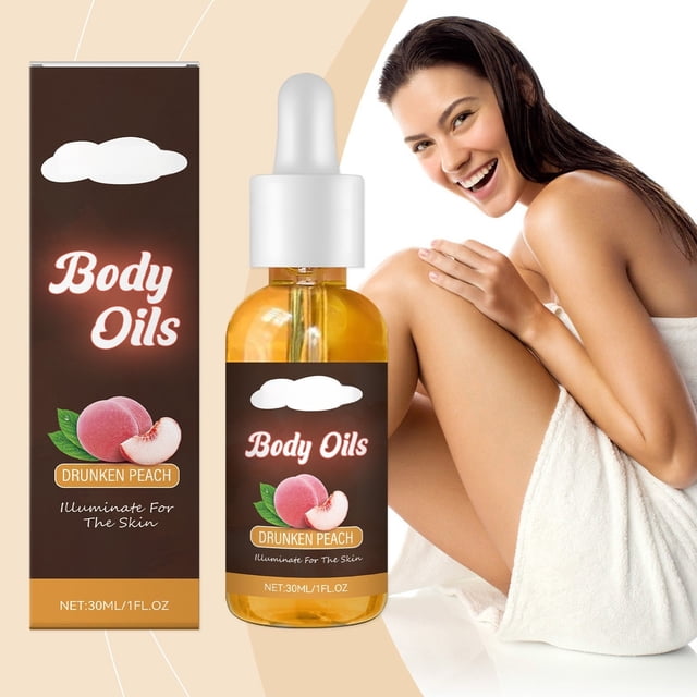 Aceite hidratante corporal de melocotón. Cuidado diario. Mejora la hidratación de la piel. Aceite de masaje hidratante. 30 ml