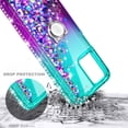 thumbnail image 5 of Nagebee Phone Case Compatible for Motorola Moto G Stylus 5G (2023) with Tempered Glass Screen Protector, Sparkle Glitter Flowing Liquid Waterfall [Ring Holder & Wrist Strap] Girls Women (Aqua/Purple), 5 of 6