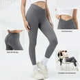 thumbnail image 5 of OQQ Women's 1 Piece Yoga Leggings Ribbed Seamless Workout High Waist Cross Over Athletic Exercise Leggings, 5 of 7