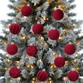 thumbnail image 4 of Fiudx Bolas Navideñas, Decorativas Rojas Festivas, Decoraciones de Plástico Resistente, Diseño Vintage Flocado, Ideal Coronas de Árbol, Reuniones Familiares, Juego de 25 Piezas Incluido., 4 of 6