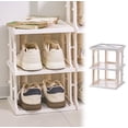 thumbnail image 1 of Fiudx Zapatero Beige, Diseño Plegable Multifuncional, Almacenamiento Esquinero Que Ahorra Espacio, Estantes para Zapatos de 3 Niveles, Organización Del Hogar, Fácil Instalación, Tamaño 98 X 44 X 26 C, 1 of 6