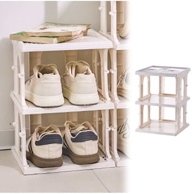 Fiudx Zapatero Beige, Diseño Plegable Multifuncional, Almacenamiento Esquinero Que Ahorra Espacio, Estantes para Zapatos de 3 Niveles, Organización Del Hogar, Fácil Instalación, Tamaño 98 X 44 X 26 C
