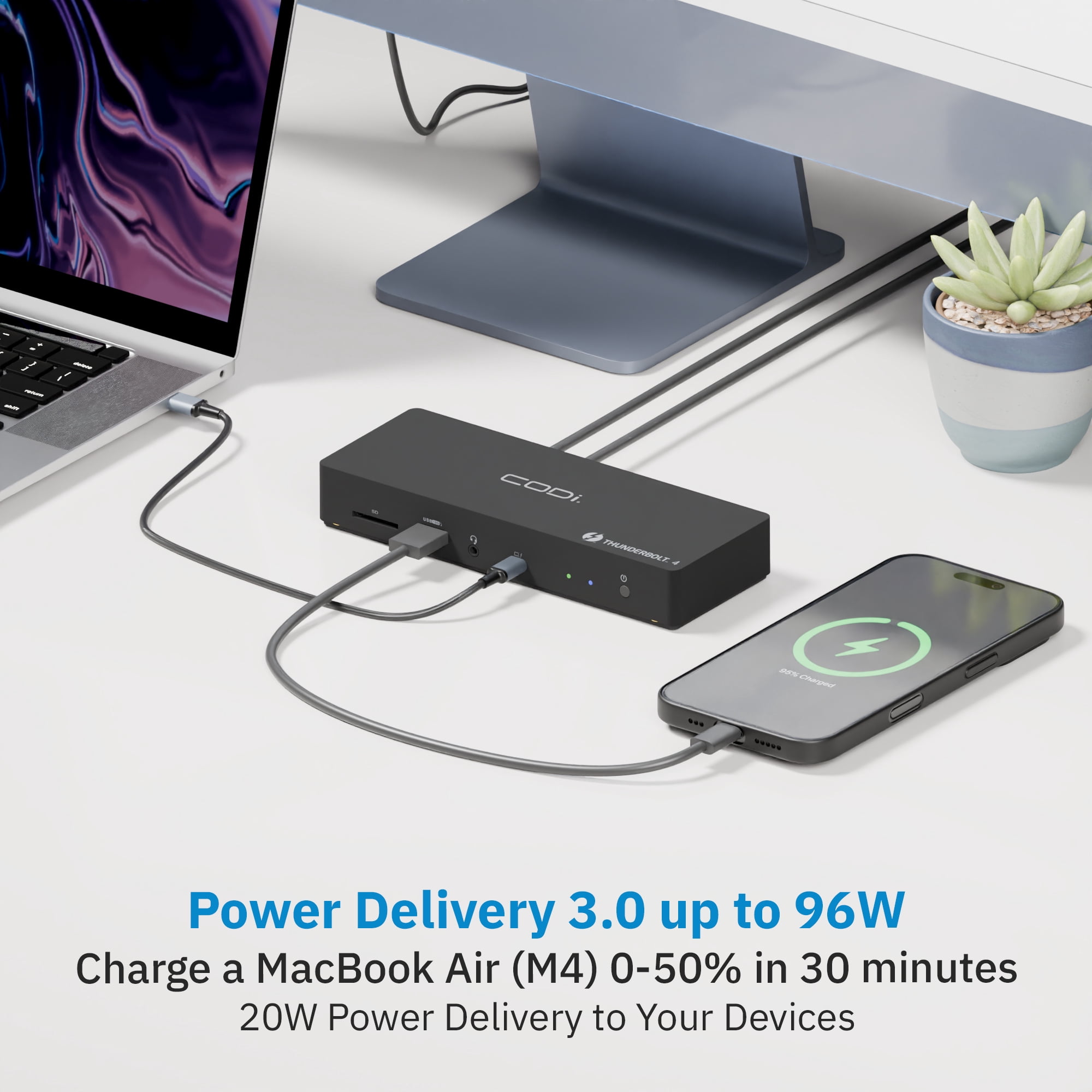 CODi CentroT4 10-in-1 Thunderbolt 4 Docking Station – 8K Display Support & High-Speed Connectivity