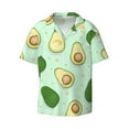 thumbnail image 4 of Uemuo Avocado Pattern Cotton Linen Short Sleeve Shirts,Casual Lightweight Button Down Shirts,Vacation Beach Summer Tops-Large, 4 of 7